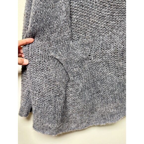 EILEEN FISHER Wool/Alpaca Blend Super Soft Lightweight Gray Funnel Neck Sweater - Picture 2 of 6